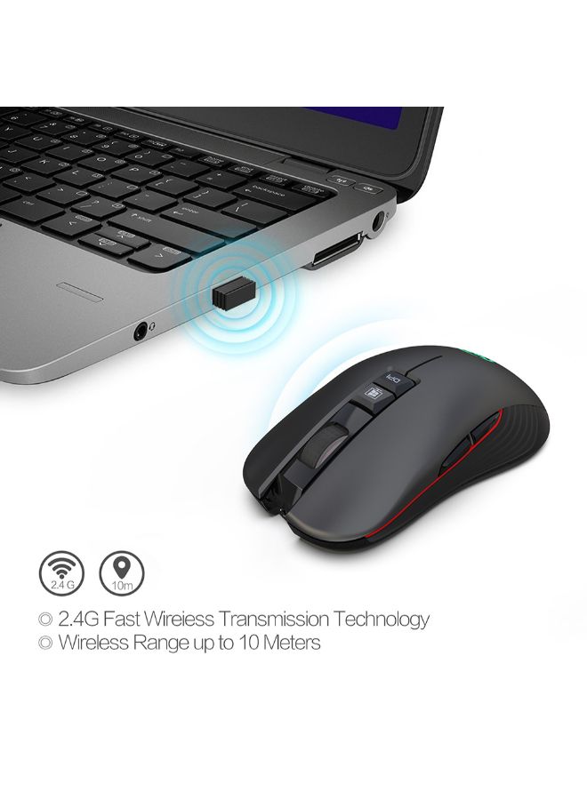 HXSJ - T30 Wireless Gaming Optical Mouse Black - Image 1