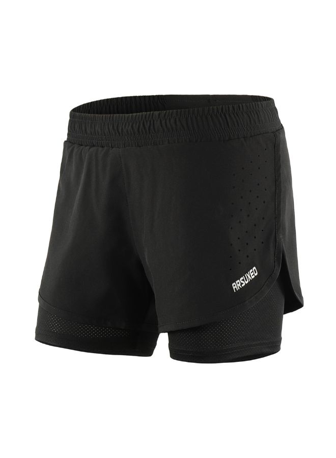 ARSUXEO 2-In-1 Breathable Running Shorts With Longer Liner M  - Image 1