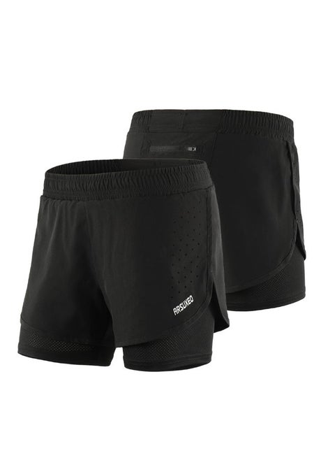 2-In-1 Breathable Running Shorts With Longer Liner S