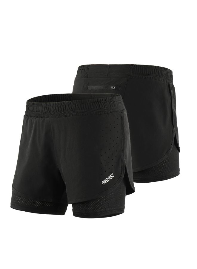 ARSUXEO - 2-In-1 Breathable Running Shorts With Longer Liner S - Image 1