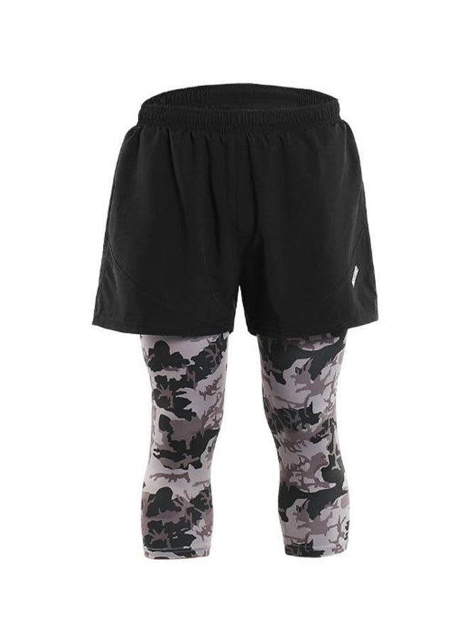 ARSUXEO 2-In-1 Breathable Running Capri Pants With Shorts XL  - Image 1