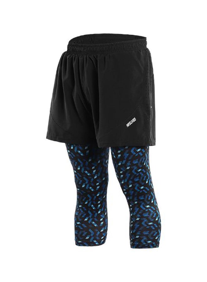 ARSUXEO 2-In-1 Breathable Running Capri Pants With Shorts XL - Image 1