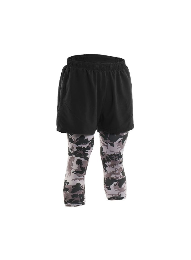 ARSUXEO 2-In-1 Breathable Running Capri Pants With Shorts XXL - Image 2