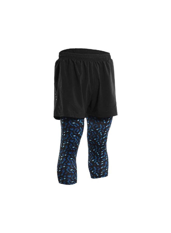 ARSUXEO 2-In-1 Breathable Running Capri Pants With Shorts S  - Image 2