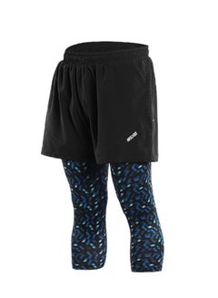 2-In-1 Breathable Running Capri Pants With Shorts M
