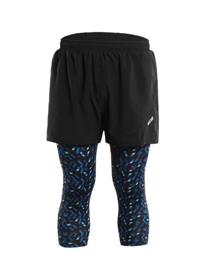 ARSUXEO 2-In-1 Breathable Running Capri Pants With Shorts S  - Image 1