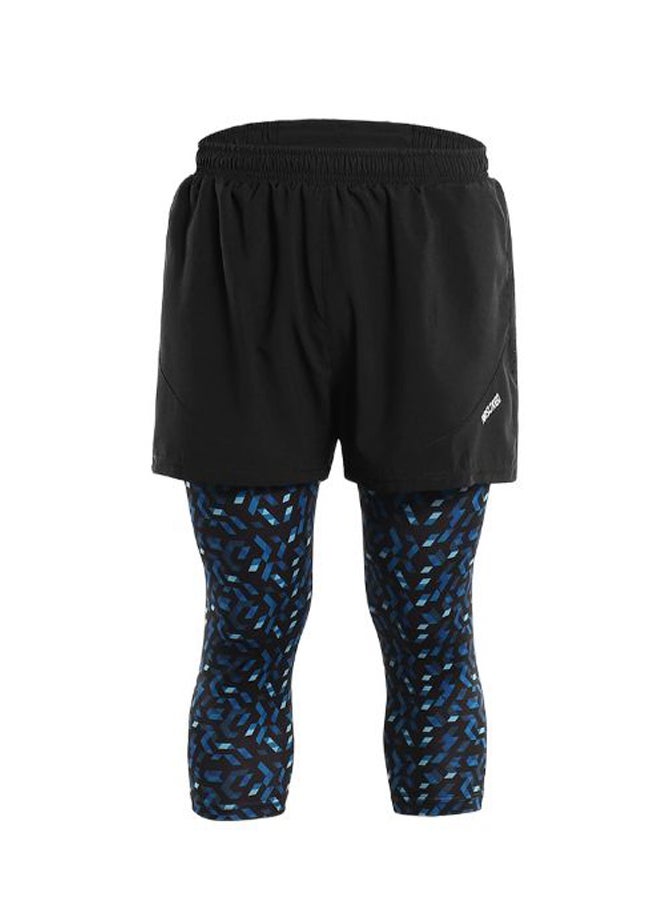 ARSUXEO 2-In-1 Breathable Running Capri Pants With Shorts L - Image 1