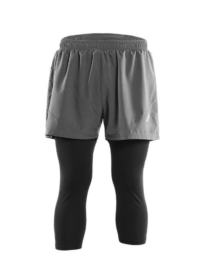 ARSUXEO 2-In-1 Breathable Running Capri Pants With Shorts XXL - Image 1