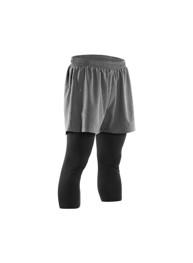ARSUXEO 2-In-1 Breathable Running Capri Pants With Shorts XXL - Image 3