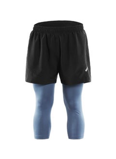 2-In-1 Breathable Running Capri Pants With Shorts XL
