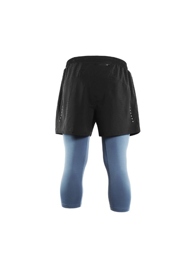 ARSUXEO 2-In-1 Breathable Running Capri Pants With Shorts XL  - Image 2