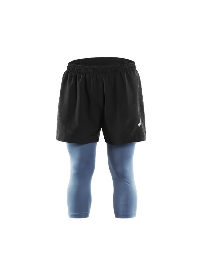 ARSUXEO 2-In-1 Breathable Running Capri Pants With Shorts S  - Image 1