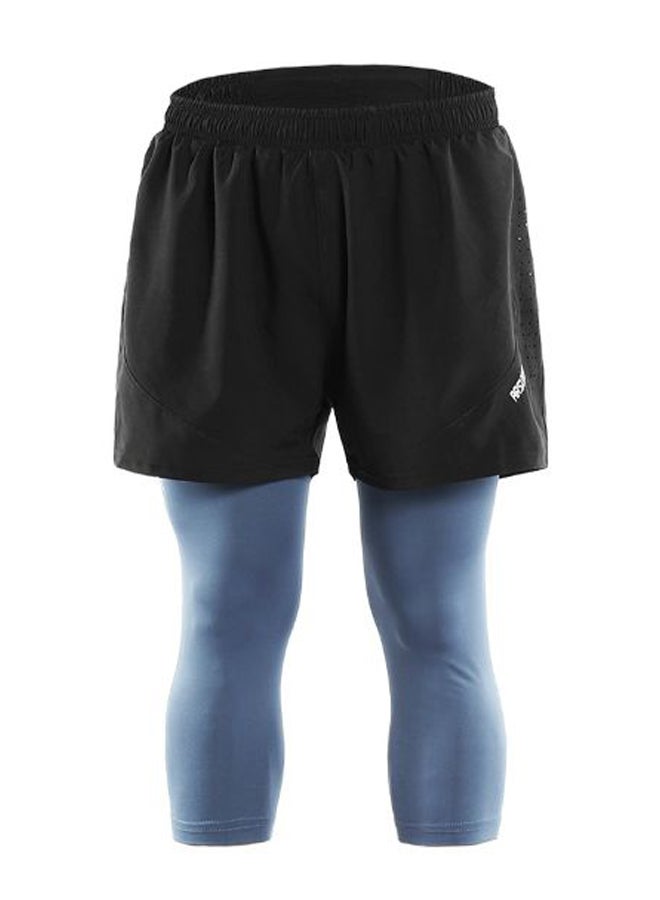 ARSUXEO 2-In-1 Breathable Running Capri Pants With Shorts M  - Image 1