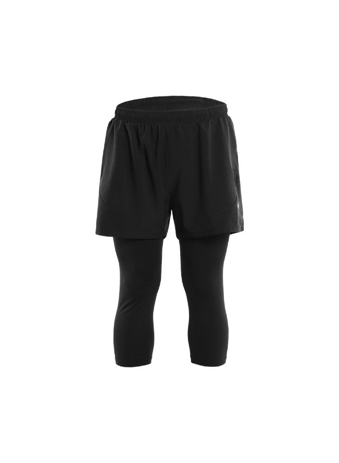ARSUXEO - 2-In-1 Breathable Running Capri Pants With Shorts XL - Image 1