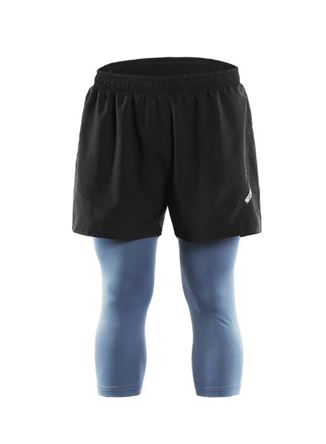 ARSUXEO 2-In-1 Breathable Running Capri Pants With Shorts L - Image 1