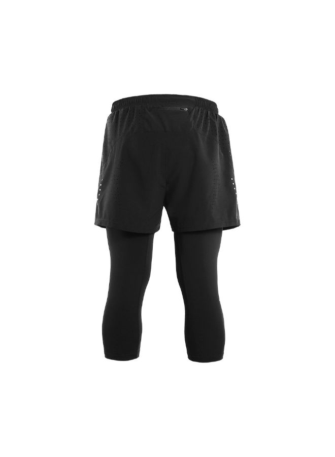 ARSUXEO - 2-In-1 Breathable Running Capri Pants With Shorts XL - Image 1