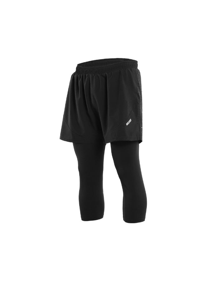 ARSUXEO - 2-In-1 Breathable Running Capri Pants With Shorts XXL - Image 1
