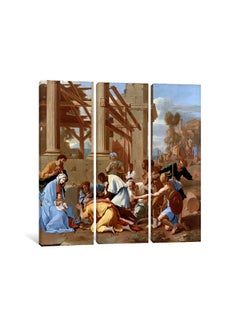 3-Piece The Adoration Of The Magi Canvas Painting Set Multicolour 150x150x3.5cm