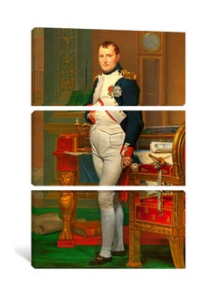 3-Piece Canvas Print The Emperor Napoleon In His Study At The Tuileries Wall Art Multicolour 150 x 100 x 3.5cm