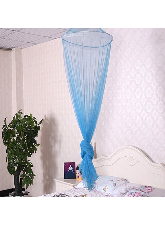 Outdoor Round Lace Insect Bed Canopy Netting Curtain Blue 60cm  - Image 2