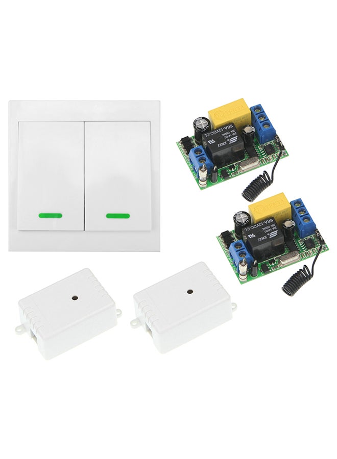Generic 2 Gang Push Button Wall Light Switch Panel White 