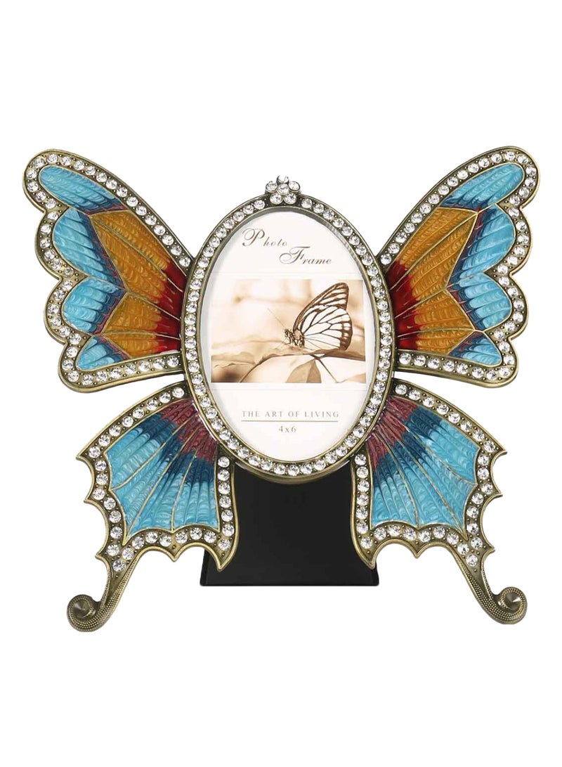 توراتس إطار صورة جداري كلاسيكي بتصميم فراشة بيضاوي متعدد الألوان