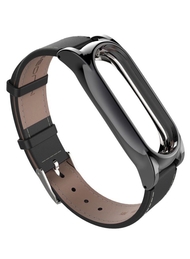 MIJOBS Replacement Leather Strap For Xiaomi Mi Band 2 