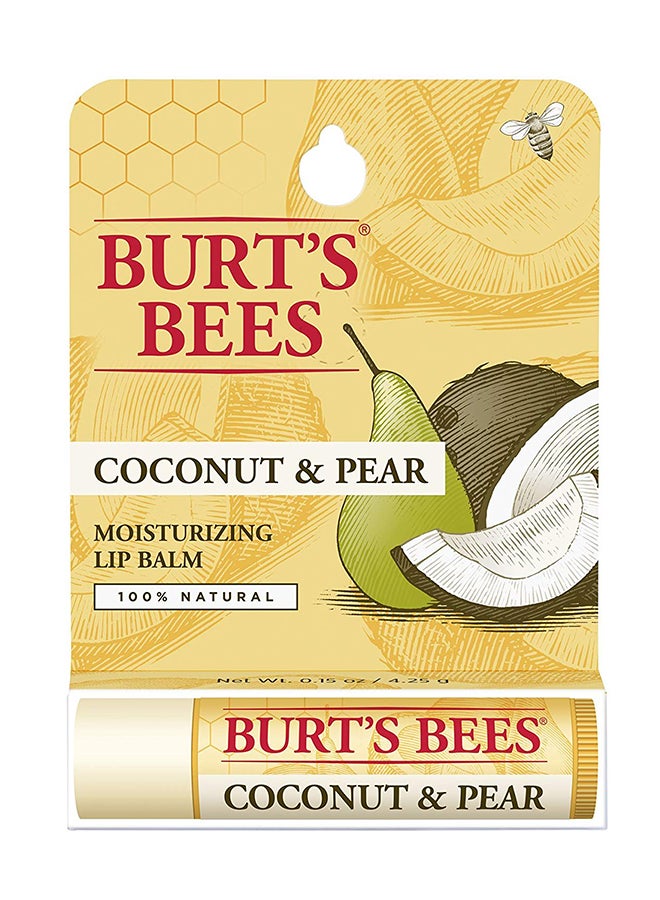Burt's Bees Coconut And Pear Moisturizing Lip Balm White - Image 1