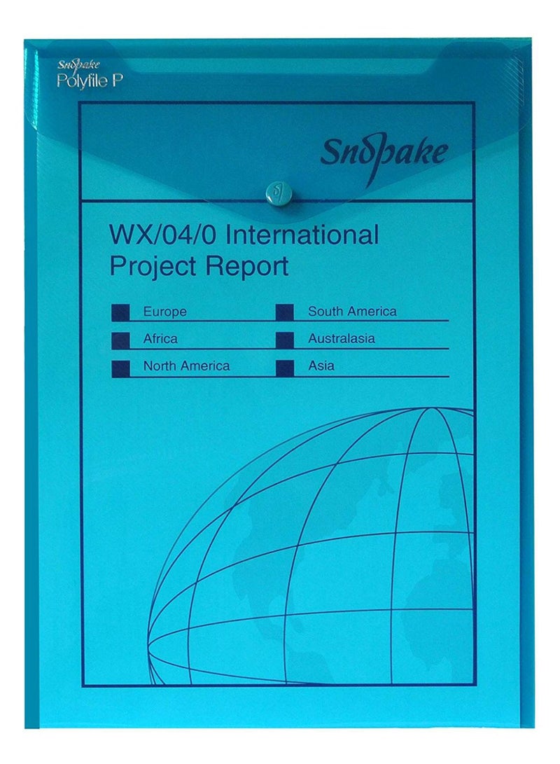 Pack Of 5 A4 File Folder With Button Closure Multicolour