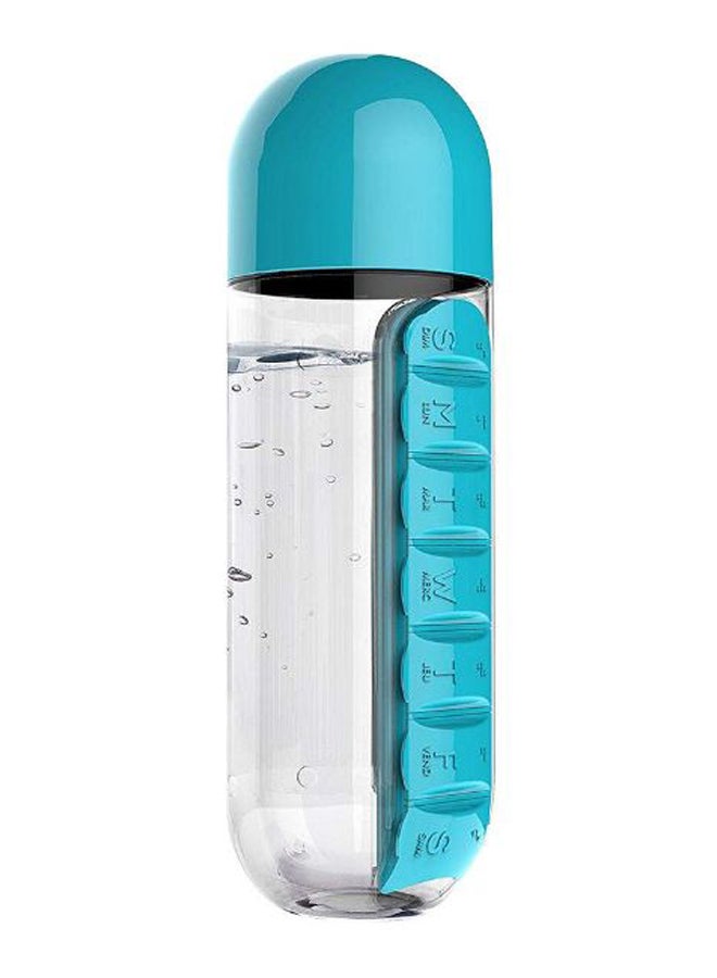 Generic - 2-In-1 Sport Water Bottle With Pill Organizer Blue/Clear 3.1 x 9.3inch - Image 1