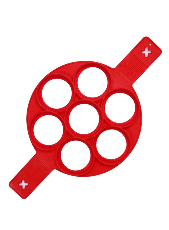 7 Hole Pancake Mould Red 15.7 x 9.3inch