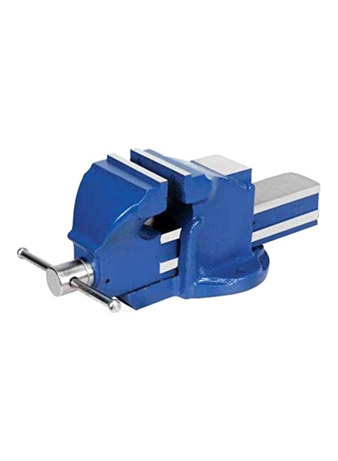 TAM-TEK Bench Vice Fixed Base Blue/Silver 6inch 