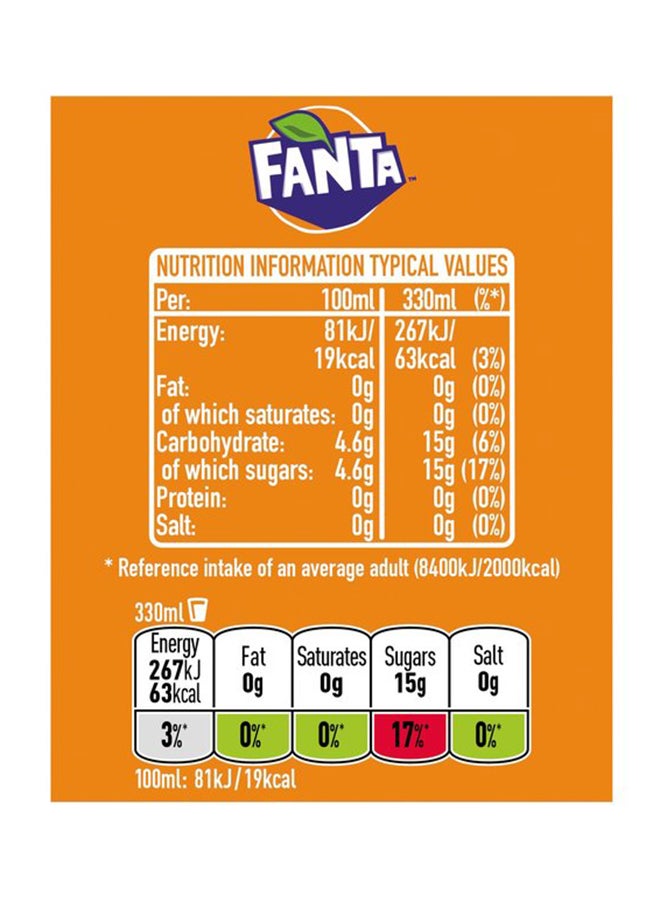 فانتا علب مشروبات غازية برتقالي 330ملليلتر عبوة من 24 قطعة - Image 3