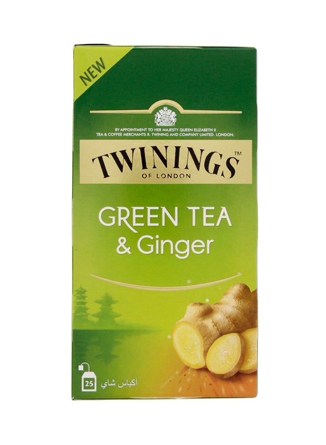 Twinings - Ginger Green Tea 25 Teabags 40grams - Image 1