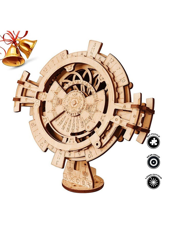 Robotime Mechanical Gears 3D Perpetual Calendar Wood Puzzle  - Image 1