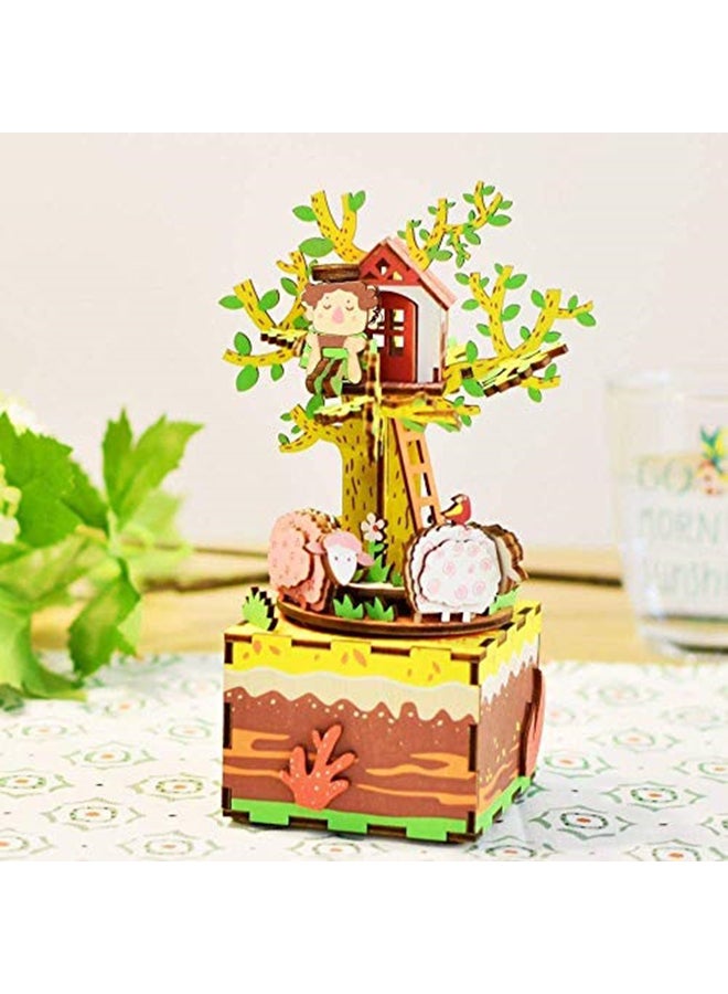 روبوتايم لعبة مكعبات بناء بتصميم ثلاثي الأبعاد على شكل شجرة وصندوق موسيقى يمكنك تركيبها بنفسك - Image 4