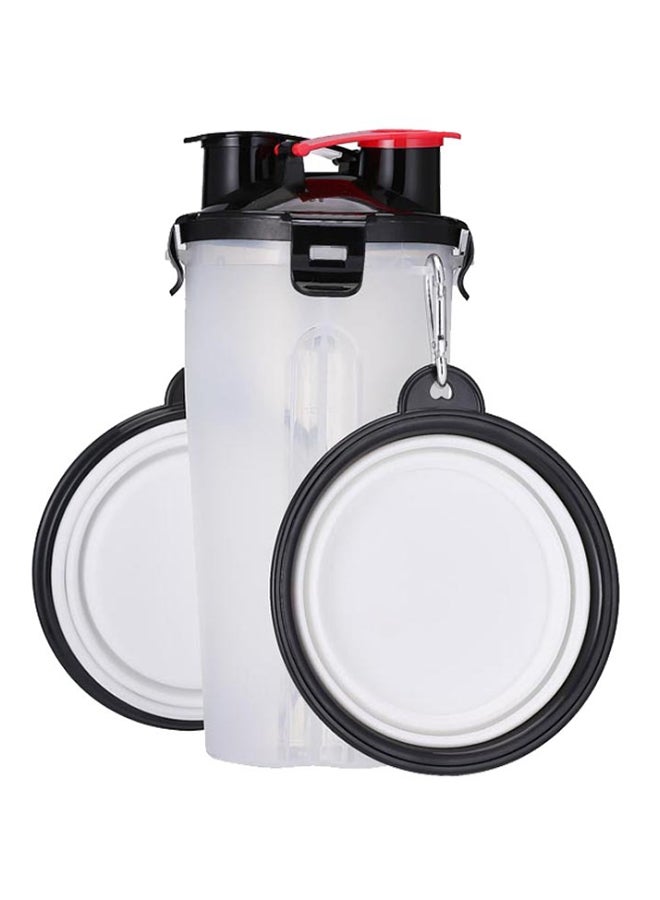 Generic Portable Leak Proof Water Cup With Bowl For Dog White 380grams  - Image 1