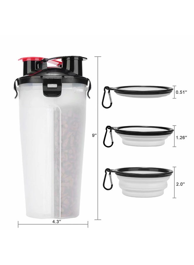 Generic Portable Leak Proof Water Cup With Bowl For Dog White 380grams  - Image 2