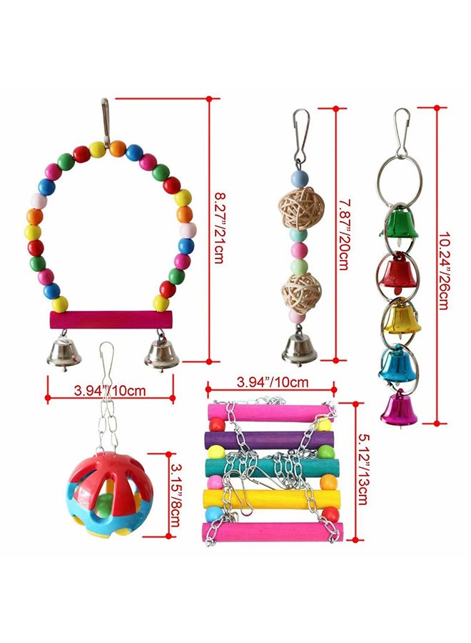 5 Piece Bird Parrot Toys Hanging Bell Set Multicolour 300grams - Image 4