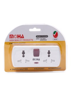 2-Way T-Socket Power Extension White