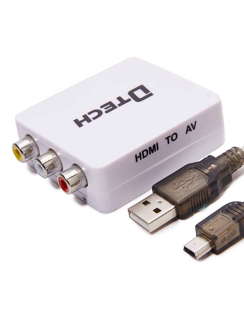 DTech 2-Piece DT-6524 HDMI To AV Converter Set White - Image 3