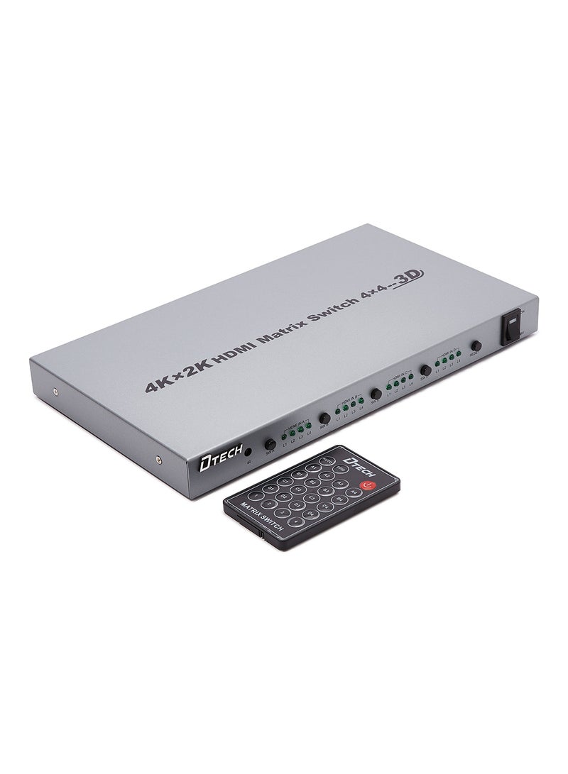 2-Piece 4Kx2K HDMI Matrix Switch Set Silver