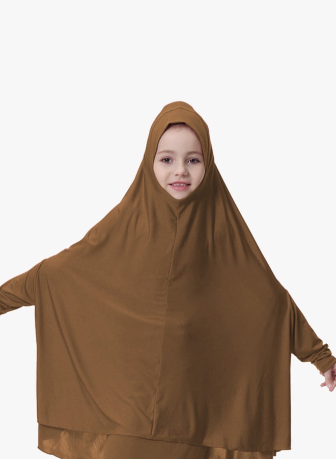 عباية بأكمام طويلة بني  - Image 2
