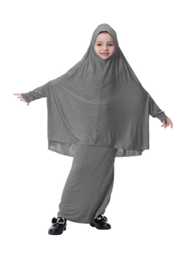 عباية بأكمام طويلة رمادي - Image 1