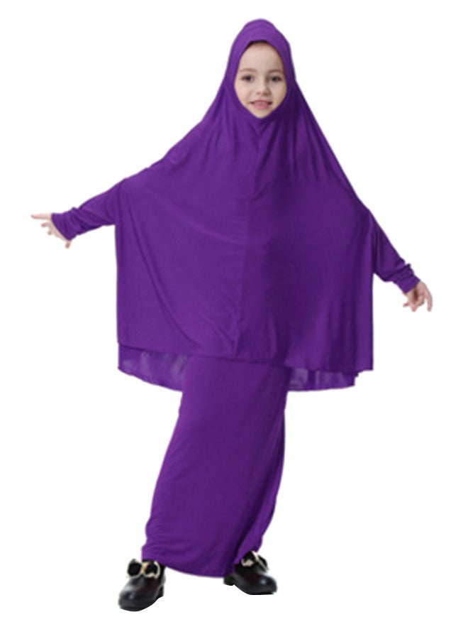 عباية بأكمام طويلة أرجواني - Image 1