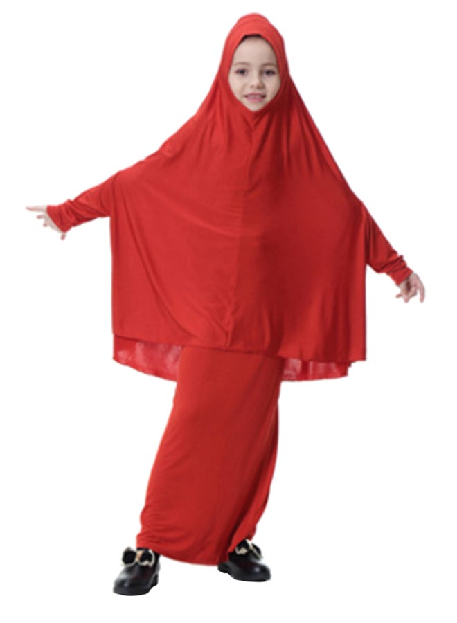 عباية بأكمام طويلة أحمر - Image 1