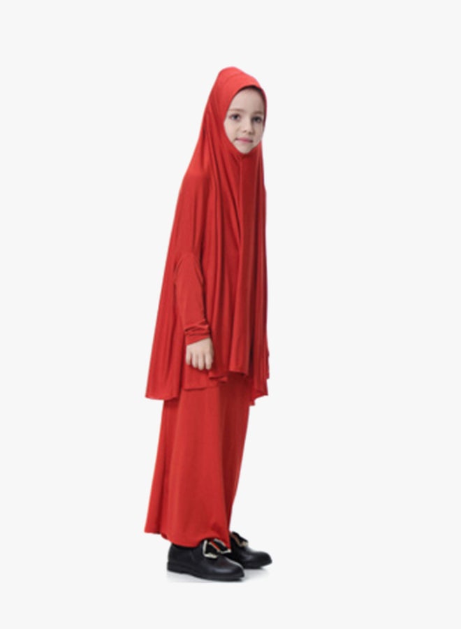عباية بأكمام طويلة أحمر - Image 3