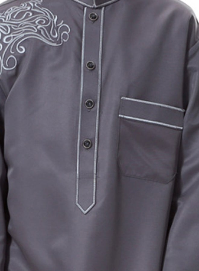 Long Sleeve Abaya Grey  - Image 3