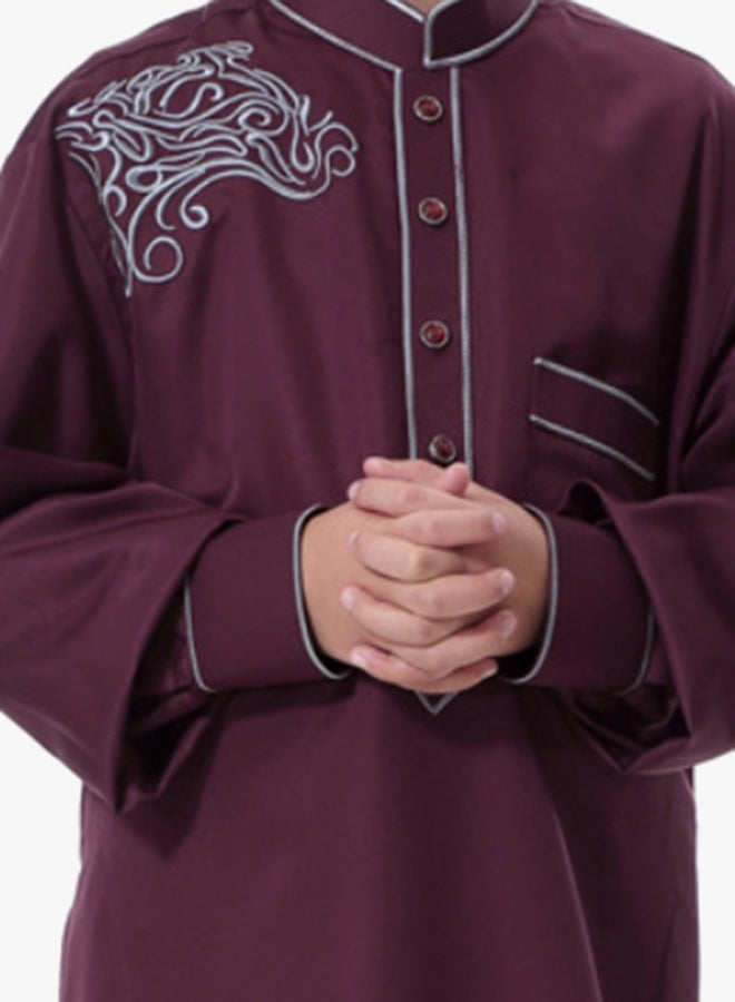 عباية بأكمام طويلة أحمر  - Image 3