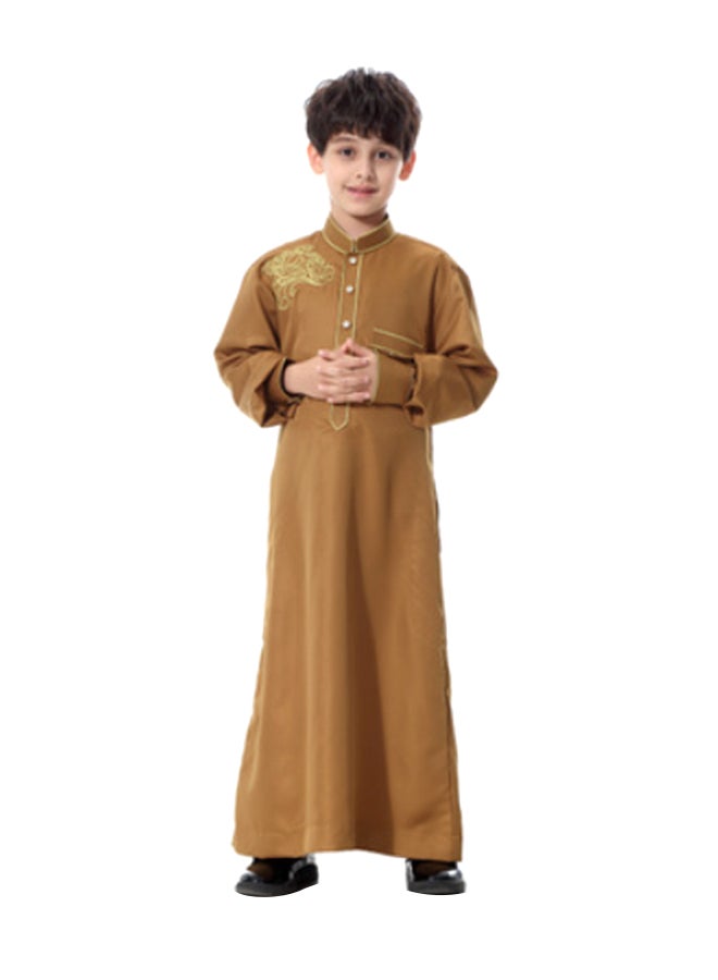 عباية بأكمام طويلة بني - Image 1